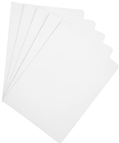 Raylu Paper® - Förpackning med 25 undermappar för dokumentkartong, med fastenerhål och levande färger. 200g tjocka kraftkartonger (Vit, A4)