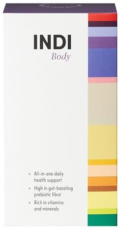 INDI Body Powder — Prebiotics & Probiotics for Gut Health — 24 Superfoods & Vitamins inc. VitaAlgae® D3 — Gut Repair Supplement — Berry Flavour — 28 Sachets — Vegan — UK Made