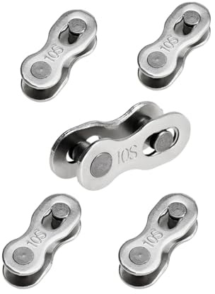 Bicycle Chain Master Link Reusable Bike Chain Connecting Link, for 10 Speed, Road Bicycle and Mountain Bike, Metal Bike Master Link, Bicycle Chain Missing Link Connector, 5 Set Pack Silver