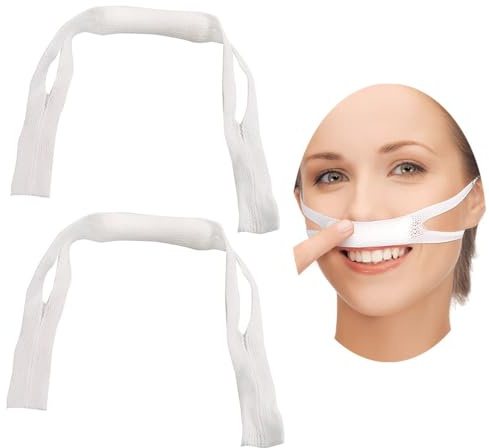DeaHea 2 Pack Nasal Bandage Dressing Holder Elastic Nose Bandages Stretchy External Mesh Pads Straps Slings Drip Absorption Pillows for Recovery
