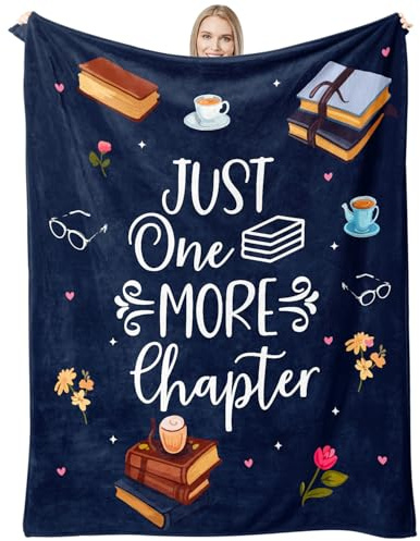 Calibron Book Lovers Gifts, for Women Men Book Lover Throw Blanket, Birthday Gift for Women, Librarian Birthday Gift for Friends 60 x50 (Navy Blue)
