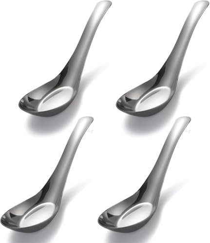 Lot de 4 cuillères à soupe en acier inoxydable pour la maison, la cuisine ou le restaurant