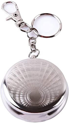 Neuheit Mini Aschenbecher/Taschenaschenbecher/Reiseaschenbecher Schlüsselanhänger Edelstahl Silber Farbe