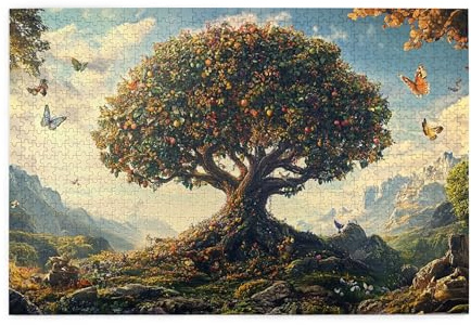 CDSASHCA Deciduous Tree Scene 1000 Pieces of Adult Wooden Puzzle - A Unique Gift for Advanced Enthusiasts,Pieces Fit Together Perfectly,Enjoy Solving Process,Gifts Fro Friend and Family