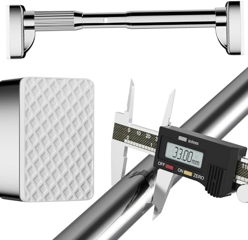 Asta per tenda a tensione regolabile, design senza trapano, asta telescopica da doccia per tende da balcone e bagno (acciaio inossidabile rotazione a 360°)