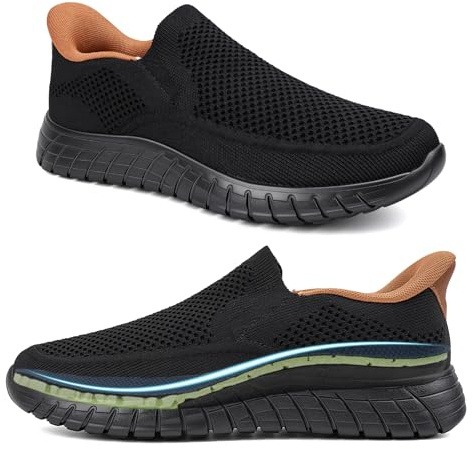 ODCKOI Baskets sans Lacets Homme, Chaussures Slip-on Respirantes | Légères, Confortables, Semelle Antidérapante, pour Marche, Quotidien, Voyage et Longues Journées Debout