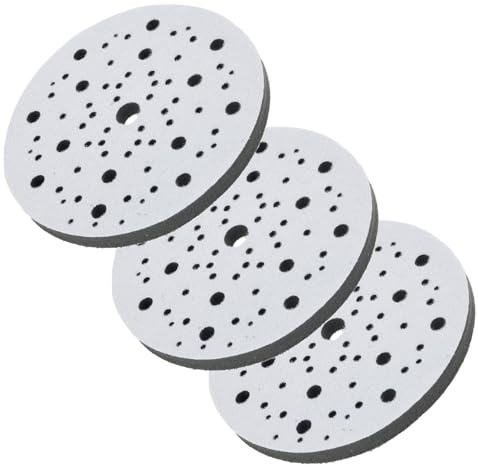 Lot de 3 tampons en éponge douce de 150 mm à 6 70 trous pour ponceuses orbitales, interface auto-agrippante, mousse de 10 mm d'épaisseur, disques de polissage réduits aux vibrations