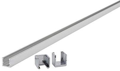 Milano Portland 1400mm Wet Room Shower Enclosure Screen Floor Channel and End Caps - Chrome