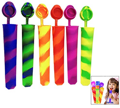 iwobi Moldes Helados Ice Lolly, Multifuncional Popsicle Moldes, para Hacer Polos de Hielo, 6 Fabricantes de Paletas Heladas, 100% Silicona de Alimentos