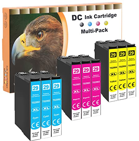 D&C Druckerpatronen Kompatibel für Epson 29 29XL für Expression Home XP-235 XP-245 XP-247 XP-255 XP-257 XP-332 XP-335 XP-342 XP-345 XP-352 XP-355 XP-430 XP-452 XP-455 (3Cyan/3Magenta/3Gelb, 9-Pack)