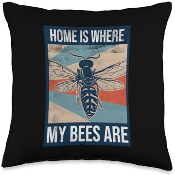 Home Is Where My Honey Bee Beekeeping Beekeeper Throw Pillow
