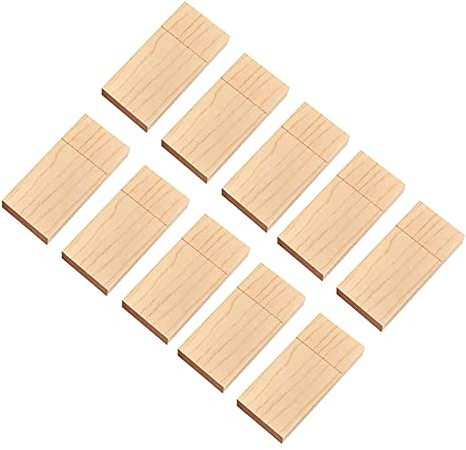 Confezione da 10 chiavette USB Flash Drive di archiviazione in legno, disco USB di memoria in legno (3.0 16GB, legno d'acero)