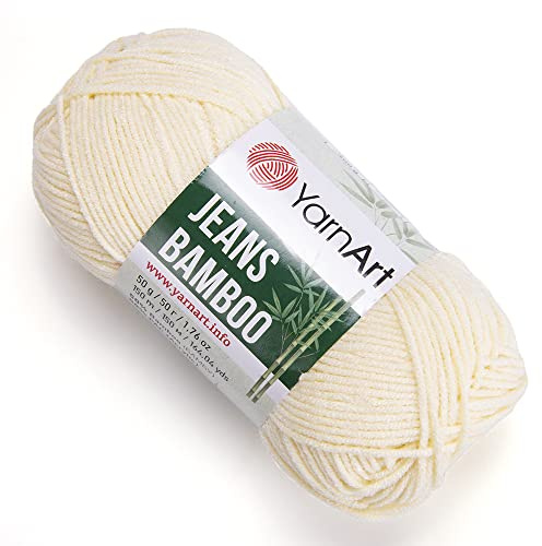 Yarn Art Jeans Bamboo 50% Bamboo 50% Weight of 1 Skein of 50 gr. / 150 m. Weight 1 Skein 1.76 Oz. / 164 yds (1 Skein, 103)