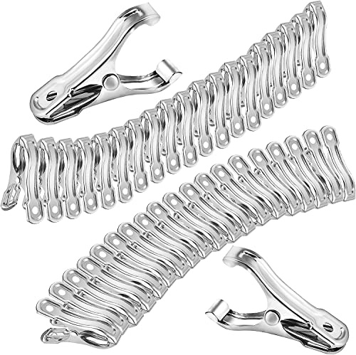 40 PCS Garden Clips, Greenhouse Clamps Made of Stainless Steel, Greenhouse Clips for Netting, Have a Strong Grip to Hold Down The Shade Cloth or Plant Cover on Garden Hoops or Greenhouse Hoops