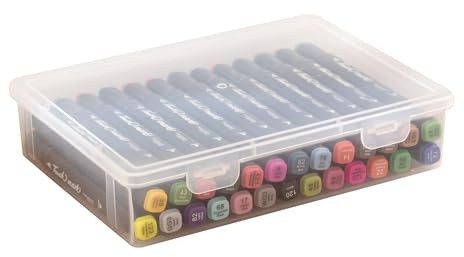 Vidifor Plastic Storage Containers with Latching Lid for Art Craft Supply, Crayon, Pencil Box, Photos, Washi Tape (White Empty -1 pack)