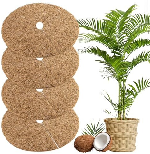 Hcunbsu 4 Stück Kokosmatte Winterschutz für Pflanzen 30cm, Kokosmatte Pflanzen, Kokosmatten Kokosscheibe Kokos Mulchscheibe für Nachhaltig Pflanzenschutz, Kälteschutz, Frost, Schutz vor Nässe