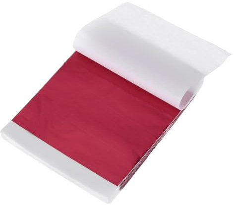 QUARKZMAN 200 Blatt Blattgold zum Basteln, 14 x 14 cm Imitation Goldfolie Goldflocken Goldpapier für Acrylmalerei Kunstprojekt Handwerk Möbel Dekoration Nägel Maniküre, Leuchtend rot