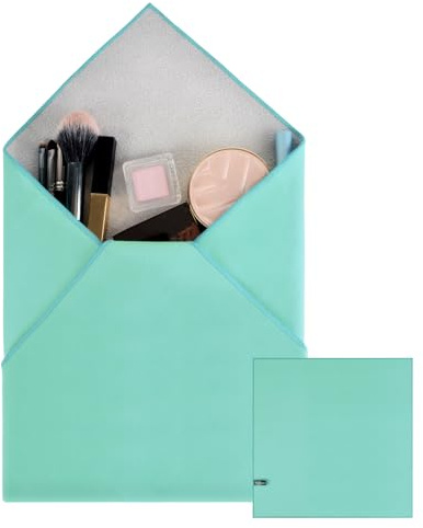 Kinhwa Kosmetik Organizer Selbstklebende Stoff Kosmetiktasche，Multifunktions Aufbewahrungstasche， Reise Kosmetiktasche ， Make Up Tasche Damen，Tragbares Makeup Aufbewahrungstuch (mintgrün)