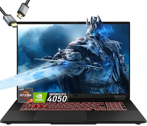 ASUS TUF Gaming Laptop 2024 - AMD Ryzen 7 7735HS Beat i7-12650H - RTX 3050 - Tastiera retroilluminata RGB - Display FHD da 15,6 144Hz - RAM DDR5 da 32 GB - SSD PCIe da 2 TB - PC da gioco - Cavo HDMI