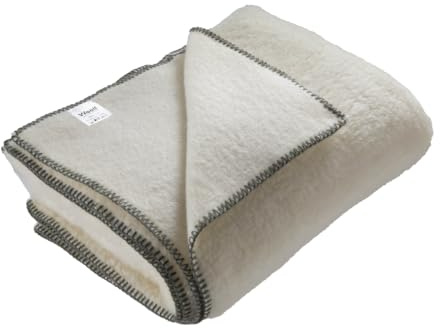 Woolf | Coperta Plaid Misto Lana a Tinta Unita 150x200 cm Coperta Invernale Calda per Letto Plaid Matrimoniale o Singolo Caldo e Confortevole