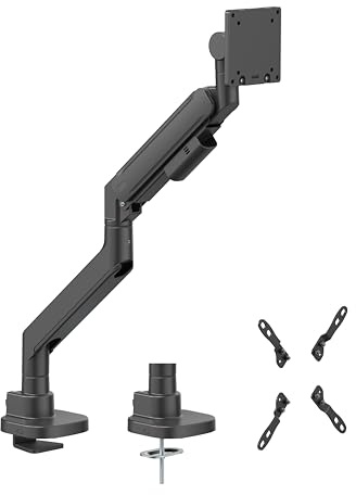 HALTERUNGSPROFI Monitor Halterung Extrastark bis 27kg bis 57 Zoll Tragarm mit Gasdruckfeder LED LCD Monitore VESA 75x75 100x100 200x200 Office-GS812AEXB (Schwarz)
