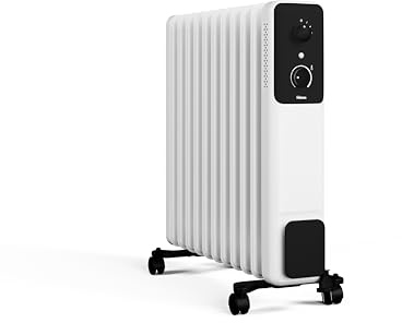 Tristar Radiatore ad Olio – 11 Alette – 2500 W – 3 Livelli di Potenza – Termostato Regolabile – Protezione Anti-Surriscaldamento e Anti-Ribaltamento – Silenzioso – KA-5381