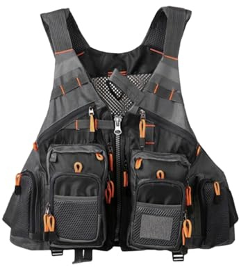 AMISENK Multifunzione Pesca A Mosca Gilet Accessori Trota Ingranaggi Regolabile Multi Pokcet Gilet Giacche Per Gli Uomini Avventura Viaggio Vest