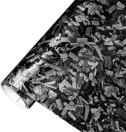 CompraFun Pellicola Carbonio Forgiato, 150 x 30cm Grigio Lucido Pellicola Adesiva per Auto in Vinile, Pellicole Wrapping Adesivi Senza Bolle, Protettive per Vernici per Auto/Moto/Bici
