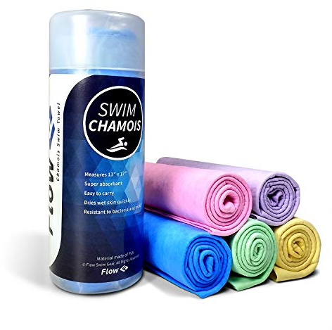 Flow Swim Chamois - Quick Dry Towel for Swimming, Diving, Triathlons, and Other Water Sports (Aquamarine)