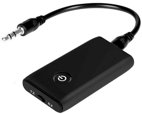 Transmisor Bluetooth Adaptador Jack Emisor - Transmisor Bluetooth 5.3 con Adaptador Jack 3.5 mm de Audio para TV, Coche, Auriculares, Altavoces 2 en 1. Emisor y Receptor de Música en Baja Latencia