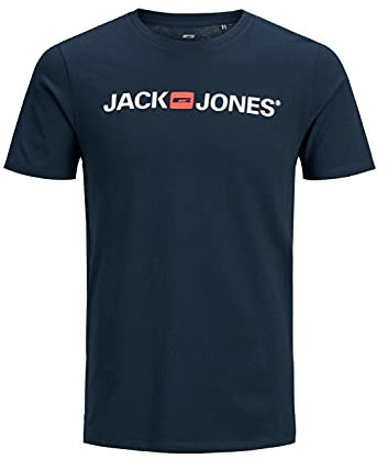 JACK & JONES Herren Rundhals T-Shirt JJECORP Logo - Slim Fit Plussize XXL-8XL, Größe:5XL, Farbe:Navy Blazer 12184987