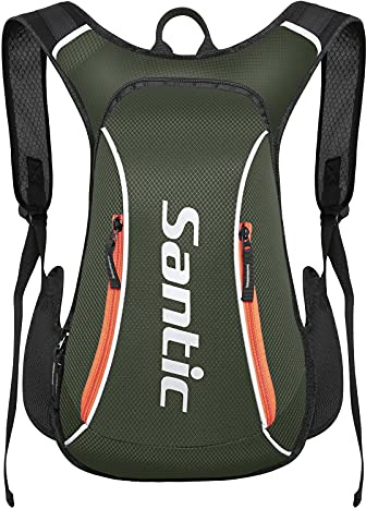 Santic Mochila Ciclismo 15L MTB Montaña Mochila Bicicleta Montaña/Carretera Pequeña Verde Oscuro