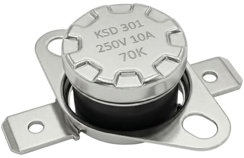Lumonic Termoswitch 70°C N/O kontakt 250V 10A Temperaturomkopplare Termostat KSD301 Bimetall Termiskt skydd