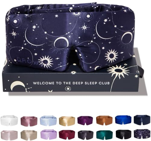 DROWSY Silk Sleep Mask. Face-Hugging, Padded Silk Cocoon for Luxury Sleep in Total Darkness (Cosmic Energy)