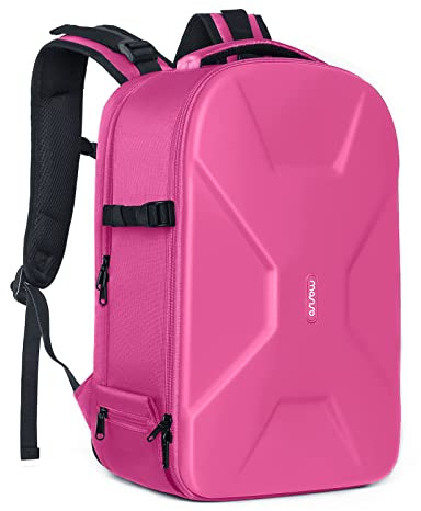 MOSISO Camera Bag,Waterproof Hard Photography Camera Backpack, Rose Red