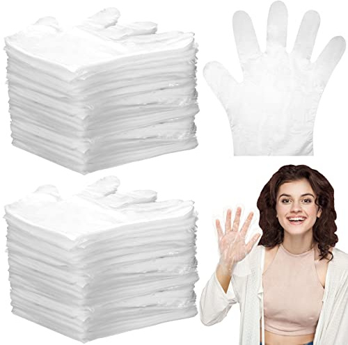 Dingion 4000 Pack Disposable Gloves Plastic Disposable Food Prep Safe PE Latex Free Gloves for Gardening Kitchen Cooking Food Handling