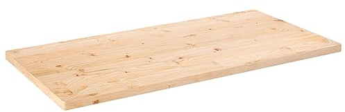prissent Tischplatte braun 110 x 60 x 2,5 cm Massivholz Kiefer rechteckig Tischplatte Schreibtisch Tischplatte rechteckig Tischplatte Tisch rustikal Platte Massivholz Platte Holz