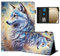 Rostsant Hülle für Samsung Galaxy Tab A9 Plus PU Leder Hülle Magnetischer Ständer Galaxy Tab A9 Plus Wallet Tablet Schutzhülle für Samsung Galaxy Tab A9 Plus 11 Zoll 2023 Weißer Wolf