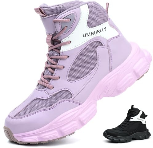 KTDYG Chaussures de Sécurité Femmes Légère Basket Securite avec Embout en Acier Bottes de Sécurité Confortable Respirante Chaussures de Travail Antidérapante
