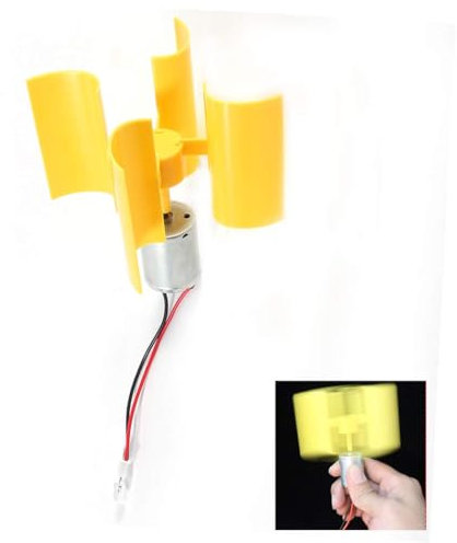 Mini générateur d'éoliennes Verticales, Kit De Bricolage Petites Éoliennes, Turbine éolienne 0,55 W 5,5 m/s générateur éolien Vertical Kit Moteur générateur éolien Modèle à Monter soi-même