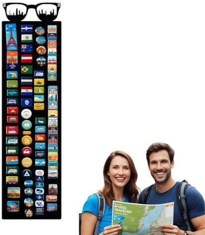 Anwicar Lavagna Magnetica - Bacheca magnetica con motivo occhiali città - Ideale per magneti e appunti - Lavagna scrivibile - incl. kit di montaggio - 80x21 cm - Nero