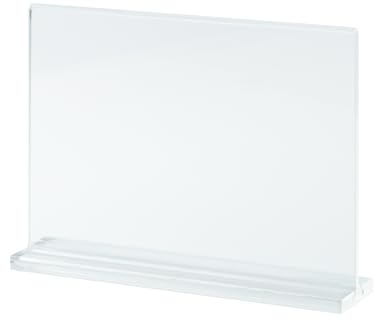 Pack x10 Portagráficas Sobremesa Metacrilato Transparente Tipo 'Y' | Varios tamaños y orientación – Expositor Carteles Mesa, Porta Menús Restaurante, Soporte Publicidad Mostrador (A4, Horizontal)