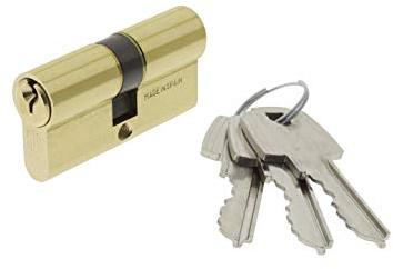 Tesa Assa Abloy 50301001L Cilindro Estándar TE5 Latonado 100 x 10 mm Medio Cilindro Llave Leva Larga