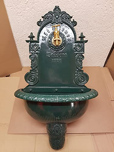 MG2-G Graf von Gerlitzen Bassena Wandbrunnen Wand Brunnen Grün Blumenampel Zapfstelle Serie Antik Prunkbrunnen MG2-G