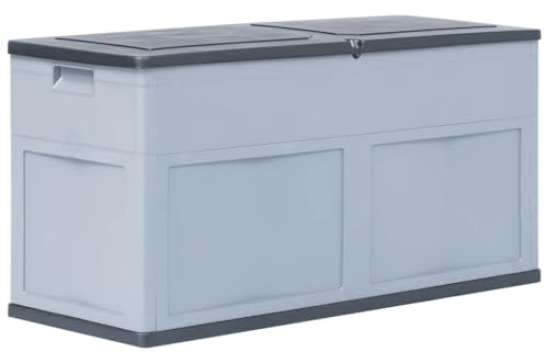 vidaXL Garden Storage Box 320L - Versatile and Weather- Indoor/Outdoor Storage Solution in Grey and Black
