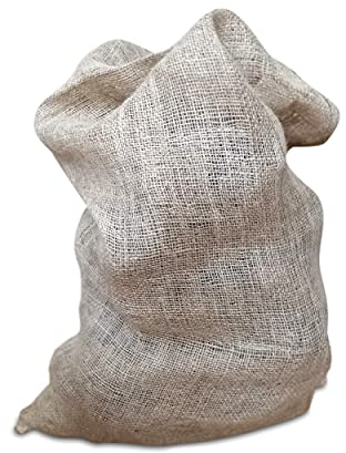 Natural Hessian Tearproof Jute Sacks Pack of 4 – Resistant and Anti-Tear Storage Bags – Large Bags – 50 x 85 cm / 25 kg Hessian Fabric – Suitable for Vegetable Storage – Bean Bag. Set by MYPURECORE