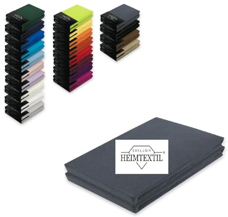 EXKLUSIV HEIMTEXTIL Doppelpack Jersey Spannbettlaken Premium Anthrazit 120 x 200 cm