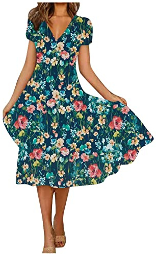 NNGOTD Femme Robe Medievale Chic et Elegant Robe de l'église Robe décontractée Impression en Chiffon à Manches Longues Paire avec Jupe plissée Robe Sexy Femme