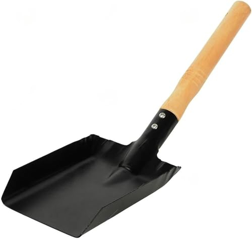SDMAX Heavy Duty Coal Shovel With Comfortable Wooden Handle - Versatile Metal Ash Shovel For Fireplace Cleaning, BBQ, Garden, Multi-Purpose, Durable Build, Home Supplies