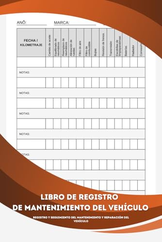 Libro de registro de mantenimiento del vehículo: Registro y seguimiento del mantenimiento y reparación del vehículo